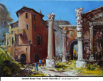 Ancient Rome Near Teatro Marcello-2, Oil on Board